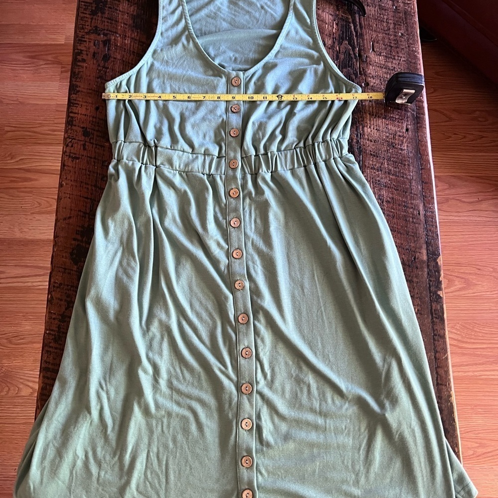 Adorable green boho dress size large - Picture 8 of 11